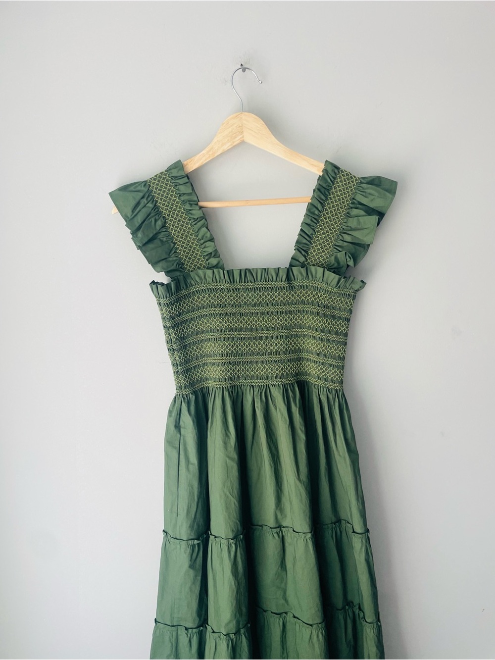 Hill House Nap Dress Smocked Green RARE - Picture 7 of 9